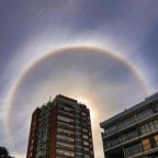 Halo solar visto em Montevideo, Uruguai