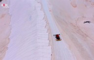 Neve torna-se rosa nos alpes italianos