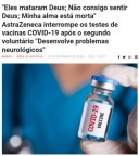 Voluntário dos testes expressa sua percepção após ter recebido a picada: 