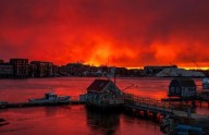 Céu vermelho em Nova Hampshire