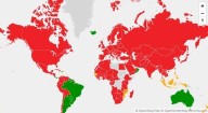 Mapa mostra países mais seguros se houver guerra nuclear e fome