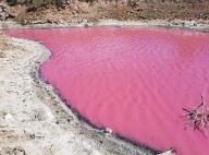 Laguna de Chichimequillas fica rosa no México