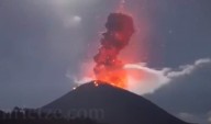 Forte erupção do vulcão Sangay, no Equador, transforma a noite em dia e enterra 55.000 hectares de plantação de bananeiras sob um tapete de cinzas 