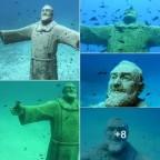 A belíssima imagem de Padre Pio no fundo do mar - Um chamado à fé em meio a águas tempestuosas