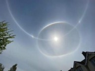 Estranho halo solar aparece no céu de Ballinkollig, na Irlanda