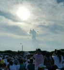 Venezuelanos impactados com a imagem de Jesus da Misericórdia, que apareceu no céu no dia da Festa da Divina Misericórdia